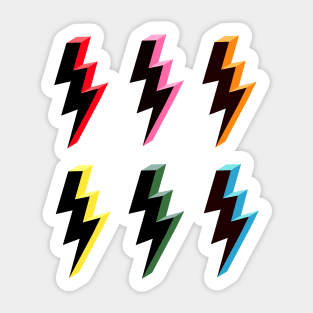 Rainbow Colour Lightning Bolt Collection Sticker